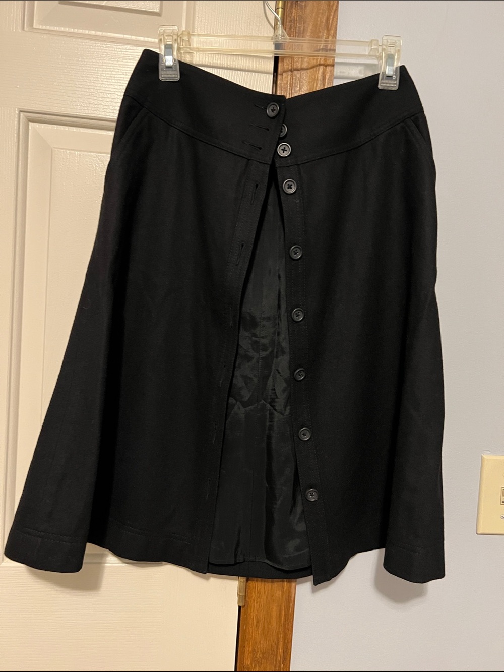 Banana Republic Black Button-Front A-Line Skirt